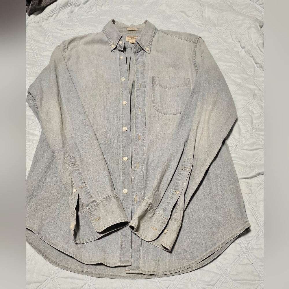 J Crew Chambray Mens Longsleeve denim shirt